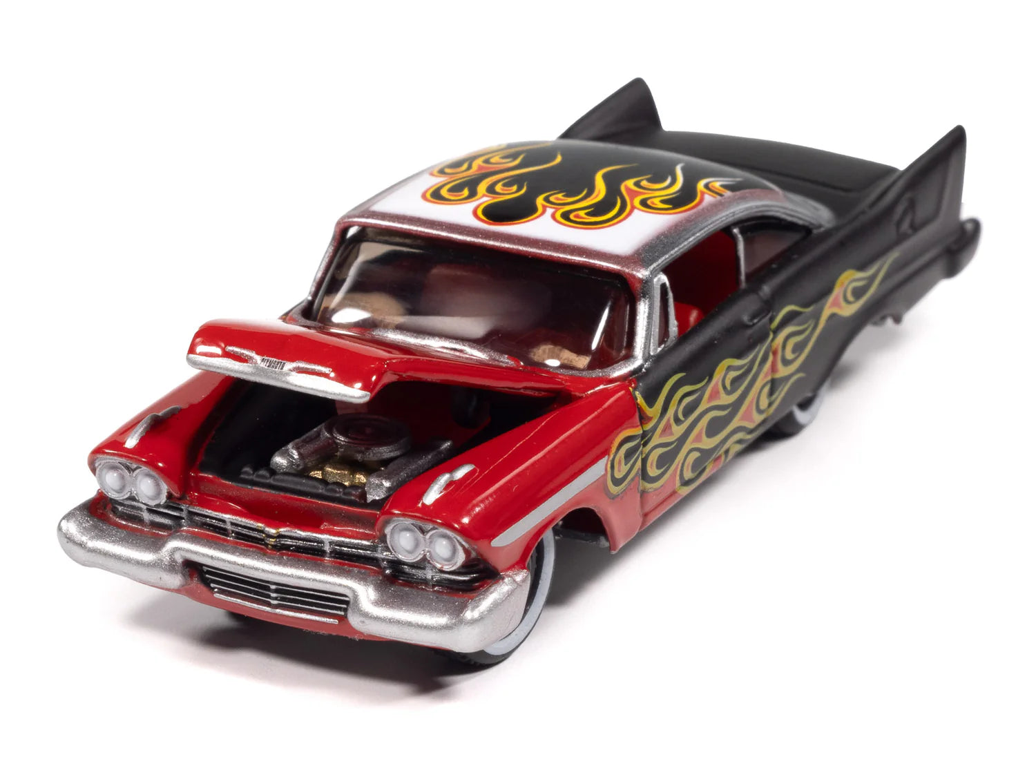 Johnny Lightning-1958 Plymouth Fury Kustomized (Gloss Red /Flames to Black) JLSP416B