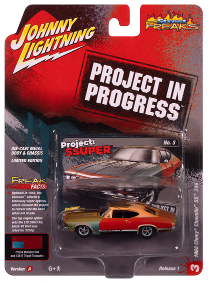 Johnny Lightning-1968 Chevrolet Chevelle ("Project in Progress"-Matador Red) JLSP404A