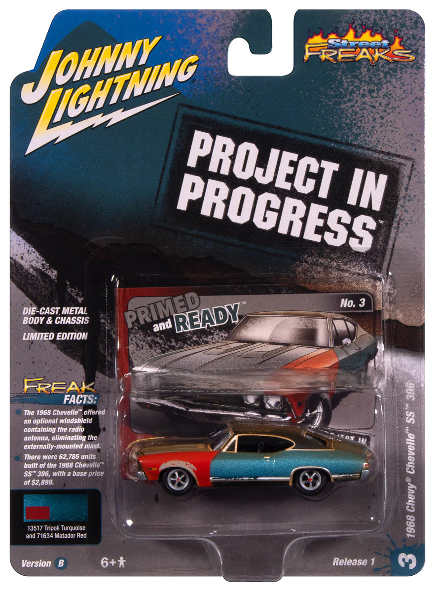 Johnny Lightning-1968 Chevrolet Chevelle ("Project in Progress"-Tripoli Turquoise) JLSP404B