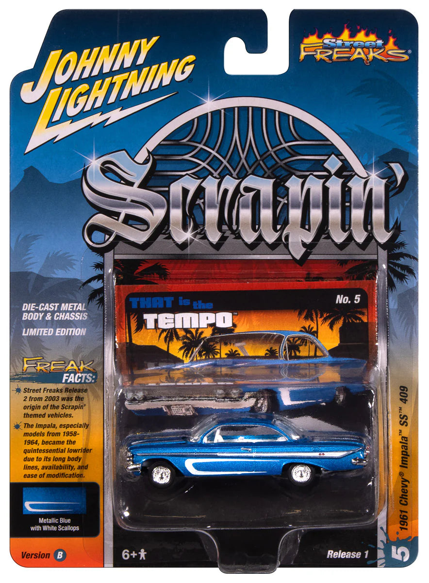 Johnny Lightning-1961 Chevrolet Impala SS 409 ("Scarpin"-Metallic Blue ) JLSP406B