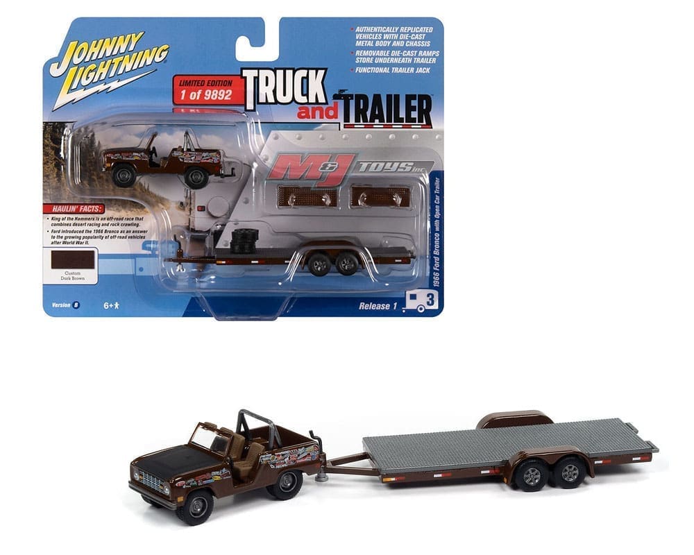 1966 Ford Bronco with Open Trailer and Tire "King of the Hammers"