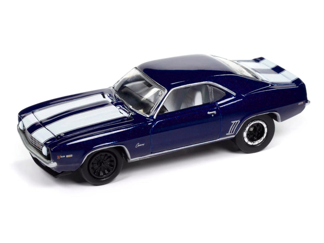 Johnny Lightning-1969 Chevrolet Camaro Z28 (Metallic Blue -White Stripes) JLSP381A