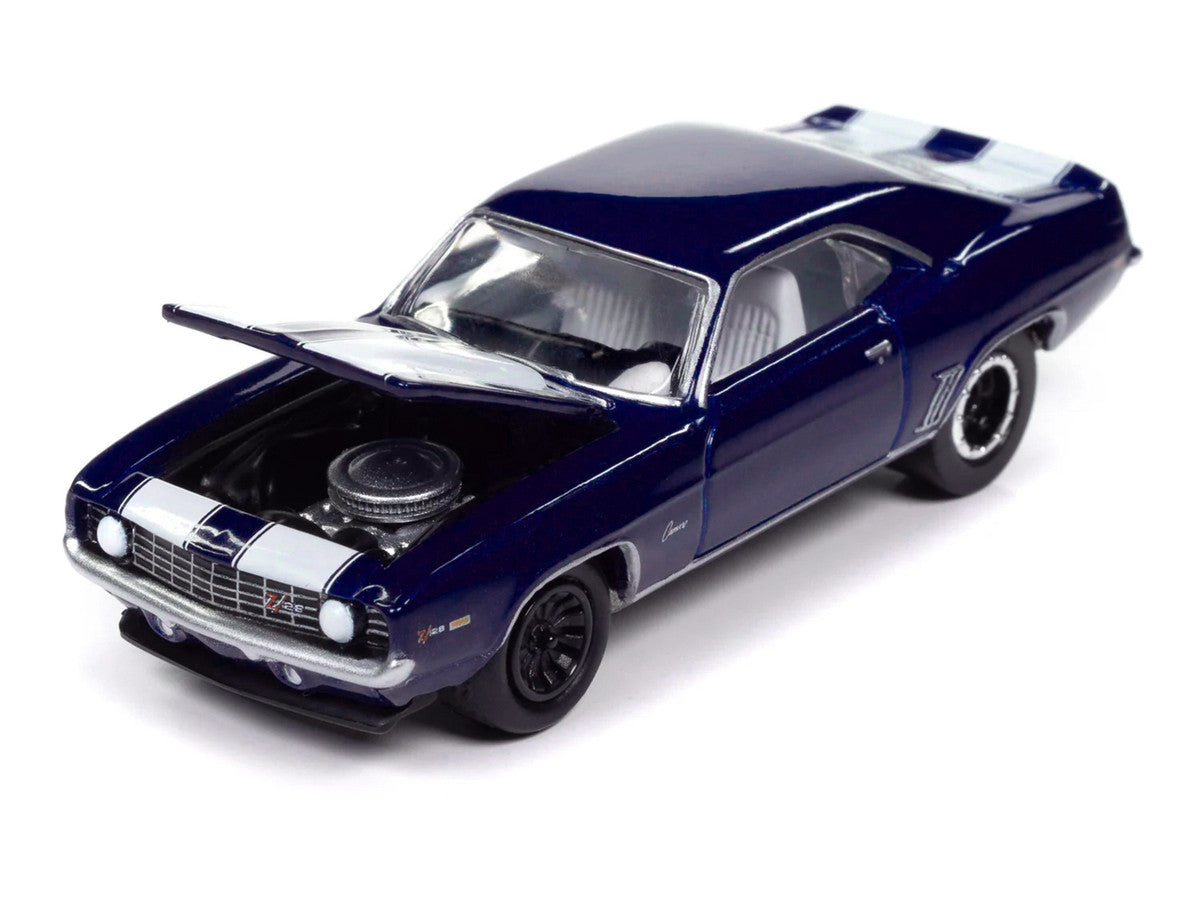 Johnny Lightning-1969 Chevrolet Camaro Z28 (Metallic Blue -White Stripes) JLSP381A