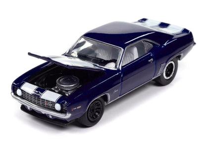 Johnny Lightning-1969 Chevrolet Camaro Z28 (Metallic Blue -White Stripes) JLSP381A