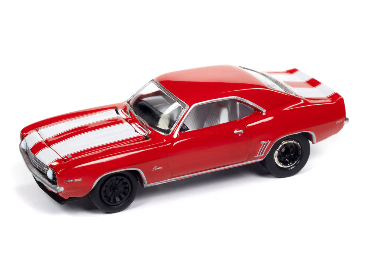 Johnny Lightning-1969 Chevrolet Camaro Z28 (Red- White Stripes)  JLSP381B