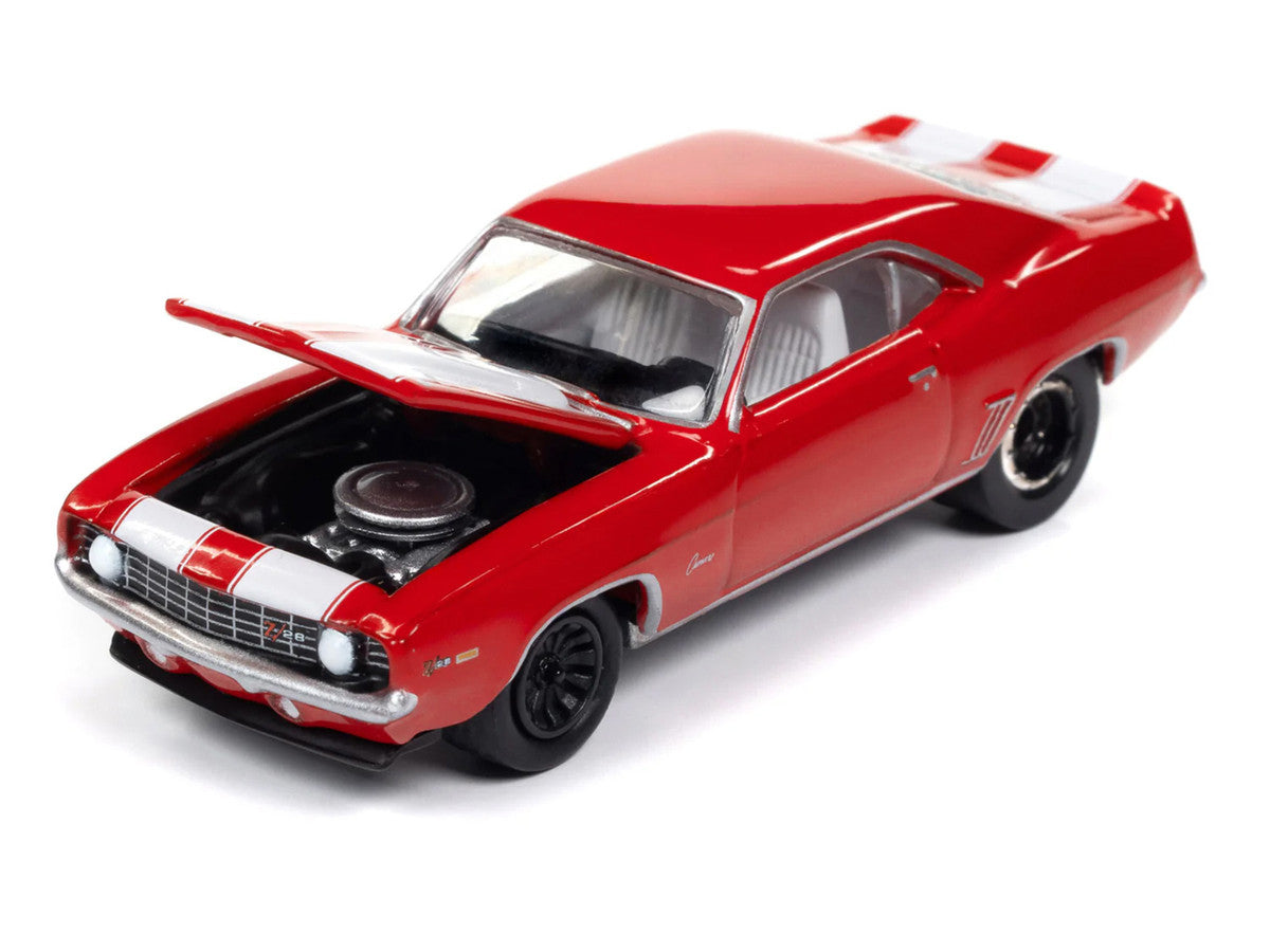 Johnny Lightning-1969 Chevrolet Camaro Z28 (Red- White Stripes)  JLSP381B