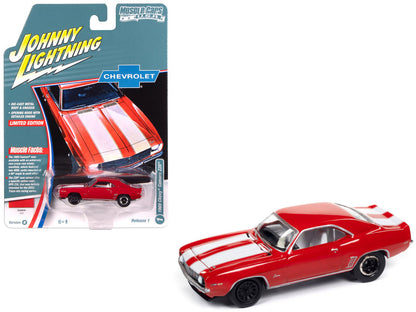 Johnny Lightning-1969 Chevrolet Camaro Z28 (Red- White Stripes)  JLSP381B