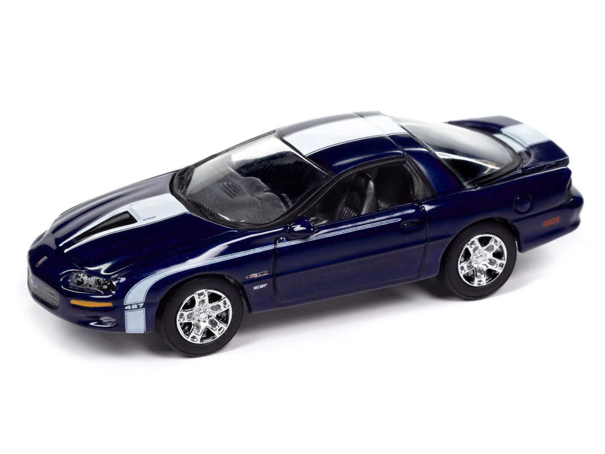 Johnny Lightning-Nickey 2002 Chevrolet Camaro ZL1 in  (Metallic Blue-White Stripes) JLS382B