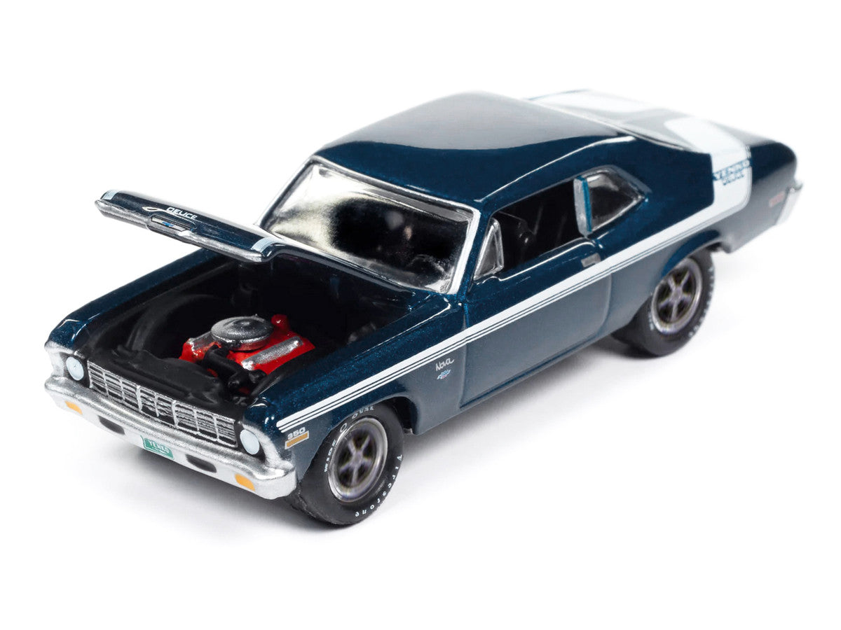 Johnny Lightning-1970 Yenko Deuce Chevrolet Nova (Fathom Blue Poly-White Stripes) JLSP383A