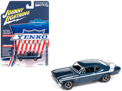 Johnny Lightning-1970 Yenko Deuce Chevrolet Nova (Fathom Blue Poly-White Stripes) JLSP383A