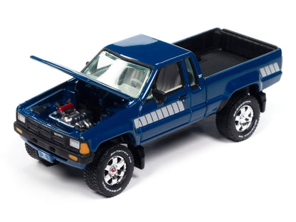 1985 Toyota SR5 Pickup Truck Dark Blue and Boat with Trailer, "Tow &amp; Go" Series