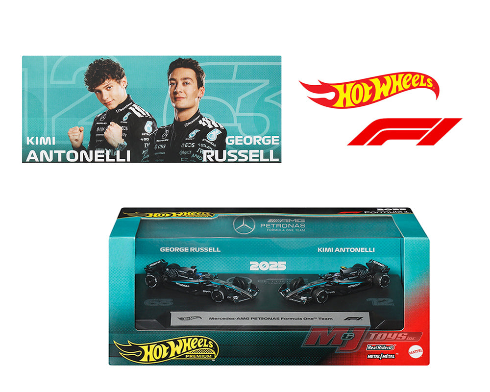 (PRE-ORDER 2026) Hot Wheels 1:64 F1 2-Pack 2025 Racing Premium Team Mercedes-AMG George Russel 