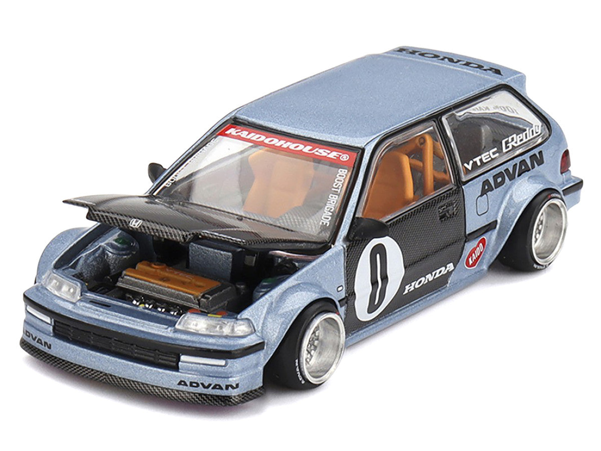 Kaido House x Mini GT - Honda Civic (EF) Kaido Roulette V1- Light Blue (KHMG179)