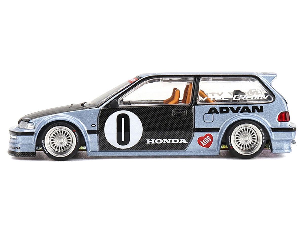 Kaido House x Mini GT - Honda Civic (EF) Kaido Roulette V1- Light Blue (KHMG179)
