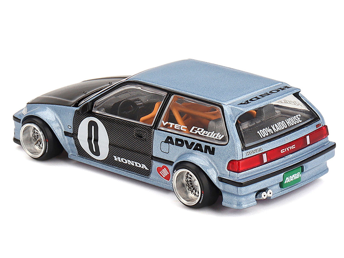 Kaido House x Mini GT - Honda Civic (EF) Kaido Roulette V1- Light Blue (KHMG179)