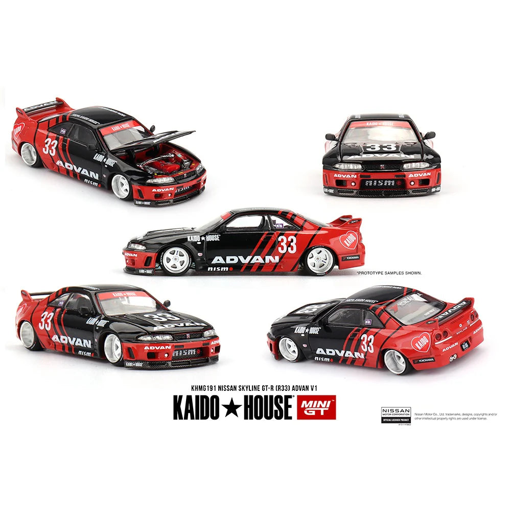 (PRE-ORDER, Q3, 2025) Kaido House x Mini GT - Nissan Skyline GT-R (R33) Kaido Works ADVAN (KHMG191)