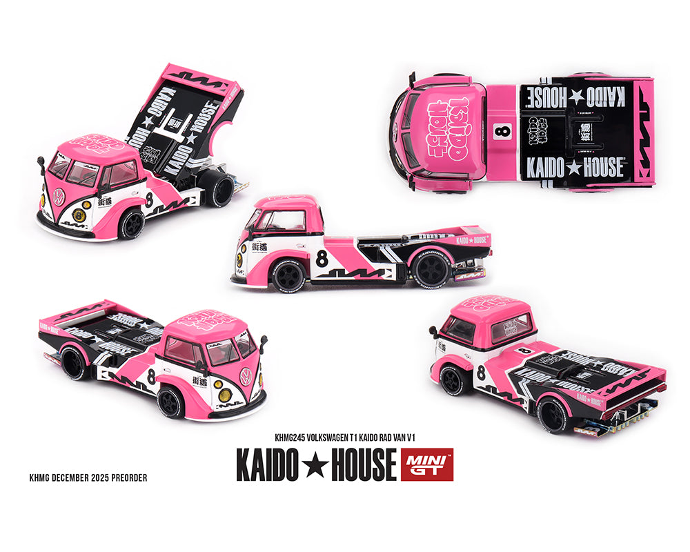 (PRE-ORDER 2026) Kaido House x Mini GT Volkswagen T1 KAIDO RADVAN V1 – Pink KHMG245