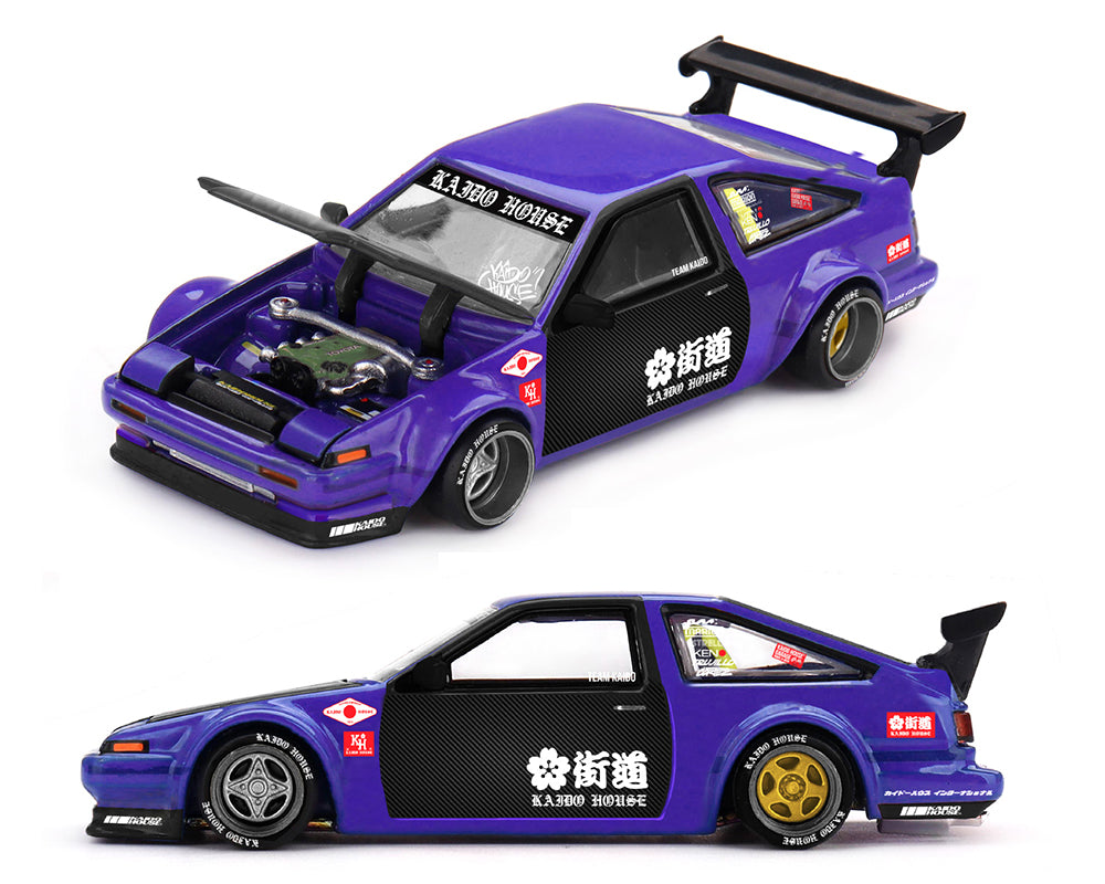 (PRE-ORDER 2026) Kaido House x Mini GT Toyota AE86 Sprinter Trueno TOUGE V1- Blue KHMG254