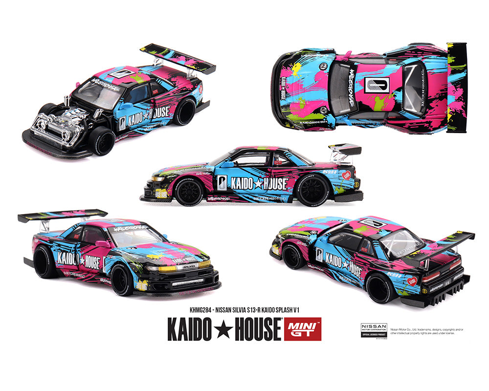 (PRE-ORDER 2026) Kaido House x Mini GT 1:64 Nissan Silvia S13-R Kaido Splash V1 – Limited Edition (KHMG284)
