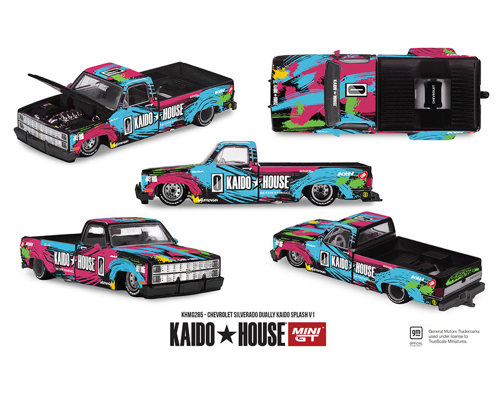 (PRE-ORDER 2026) Kaido House x Mini GT 1:64 Chevrolet Silverado Dually Kaido Splash V1 – Limited Edition (KHMG285)
