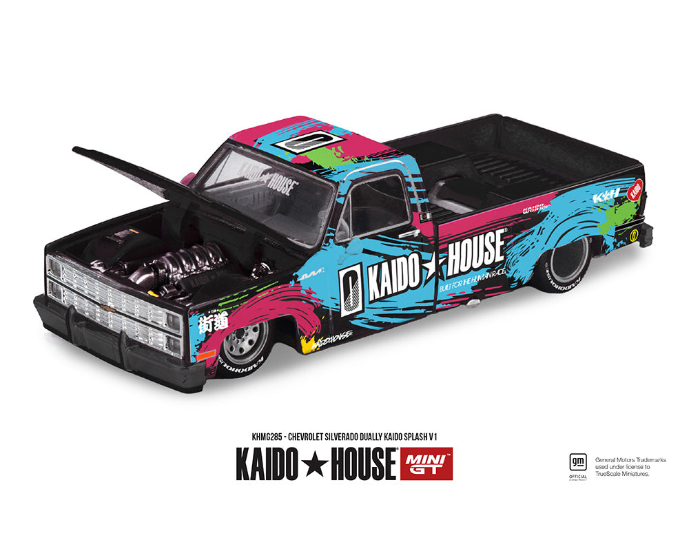(PRE-ORDER 2026) Kaido House x Mini GT 1:64 Chevrolet Silverado Dually Kaido Splash V1 – Limited Edition (KHMG285)