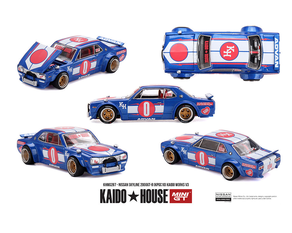 (PRE-ORDER 2026) Kaido House x Mini GT 1:64 Nissan Skyline 2000GT-R (KPGC10) Kaido Works V3 – Limited Edition (KHMG287)