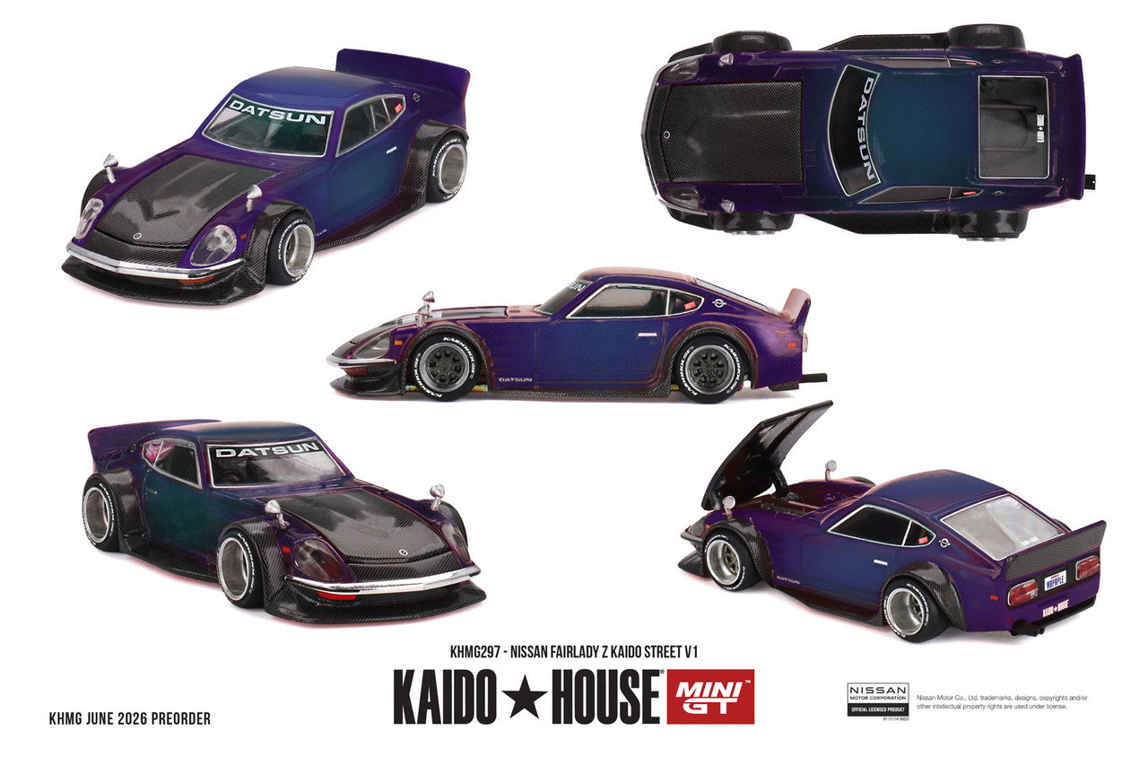 (PRE-ORDER 2026) Kaido House x Mini GT 1:64- Nissan Fairlady Z Kaido Street V1 (KHMG297)