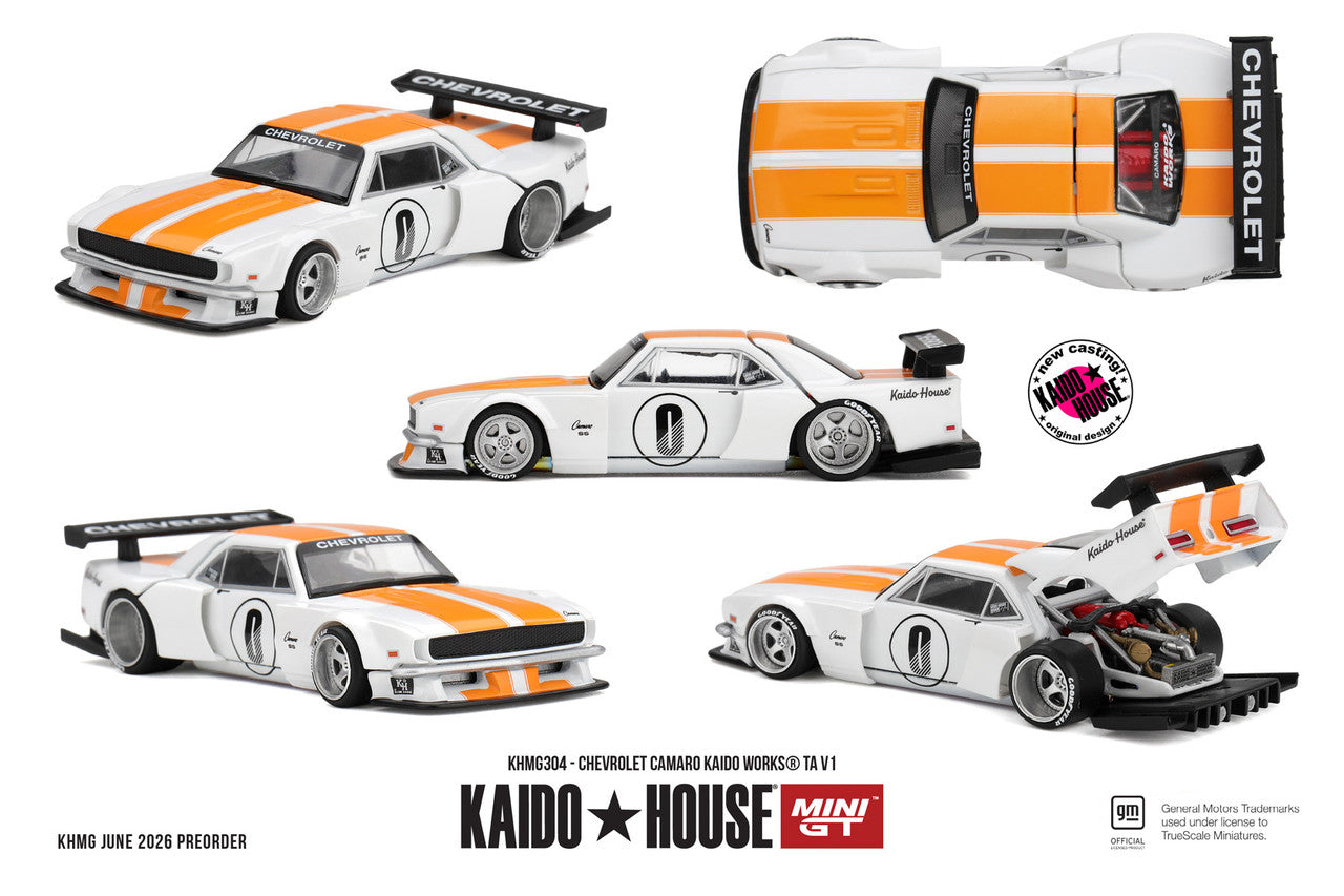 (PRE-ORDER 2026) Kaido House x Mini GT 1:64- Chevrolet Camaro KAIDO WORKS TA V1 (KHMG304)