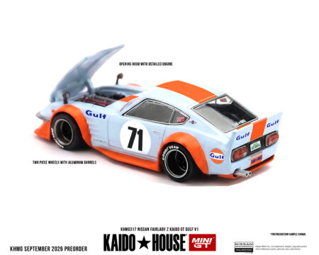 (PRE-ORDER 2027) Kaido House x Mini GT Nissan Fairlady Z Kaido GT GULF V1 – Blue 1:64 KHMG317