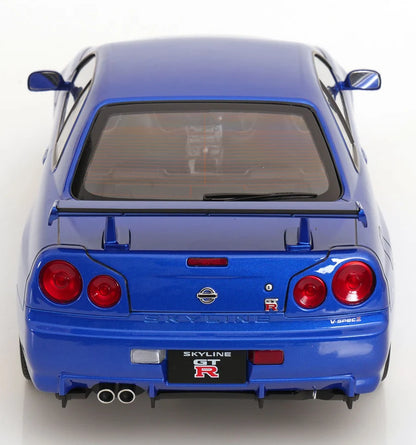 KK-Scale 1:12 Nissan Skyline GT-R (R34) V-Spec II 2001 – Jantes BBS Or – Bleu Bayside – KKDC120211-2