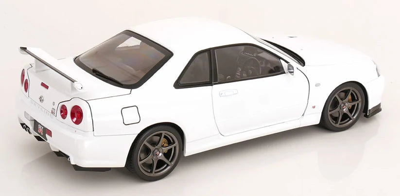 FRENCH TITLE KK Scale Nissan Skyline GT-R R34 V-Spec II 2001 Blanc 1:12 – KKDC120213-1