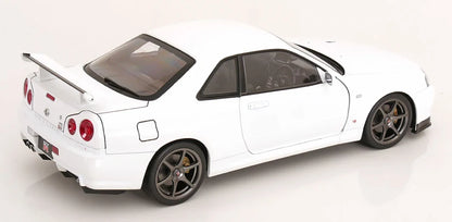 FRENCH TITLE KK Scale Nissan Skyline GT-R R34 V-Spec II 2001 Blanc 1:12 – KKDC120213-1