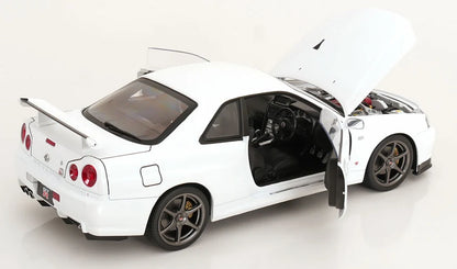 FRENCH TITLE KK Scale Nissan Skyline GT-R R34 V-Spec II 2001 Blanc 1:12 – KKDC120213-1