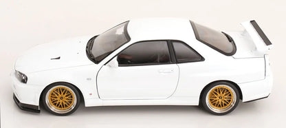KK-Scale 1:12 Nissan Skyline GT-R (R34) V-Spec II 2001 – Jantes BBS Dorées – Blanc – KKDC120213-2