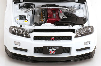 KK-Scale 1:12 Nissan Skyline GT-R (R34) V-Spec II 2001 – Jantes BBS Dorées – Blanc – KKDC120213-2