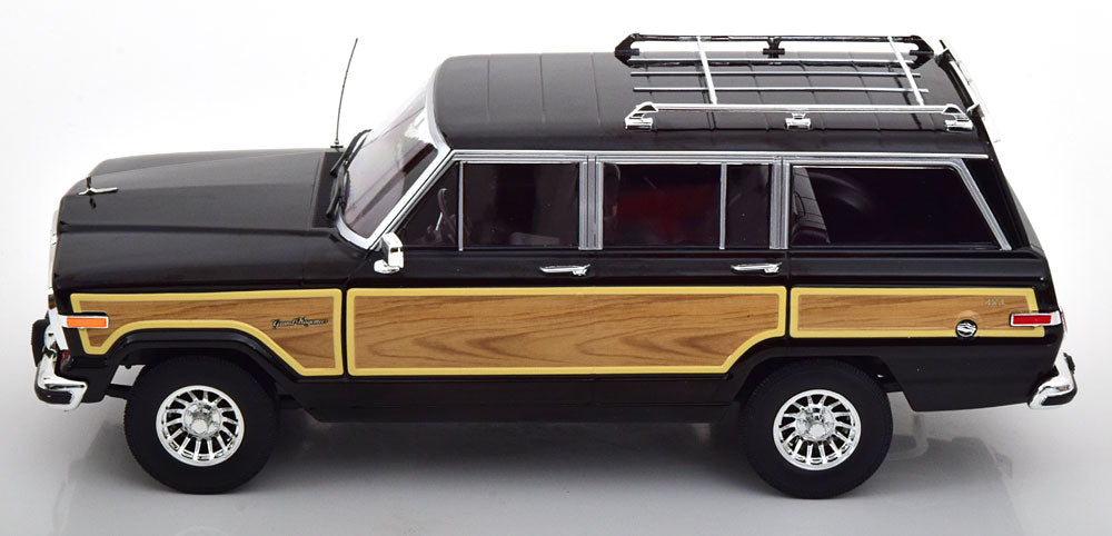 1989 Jeep Grand Wagoneer, black metallic / wood look