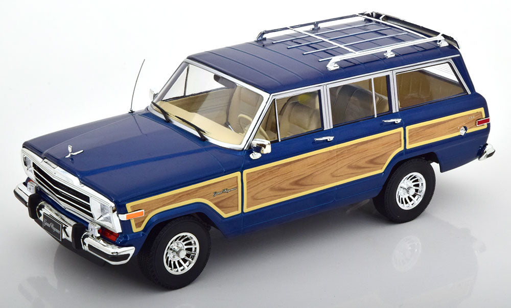 1989 Jeep Grand Wagoneer, (blue metallic with classic wood paneling)