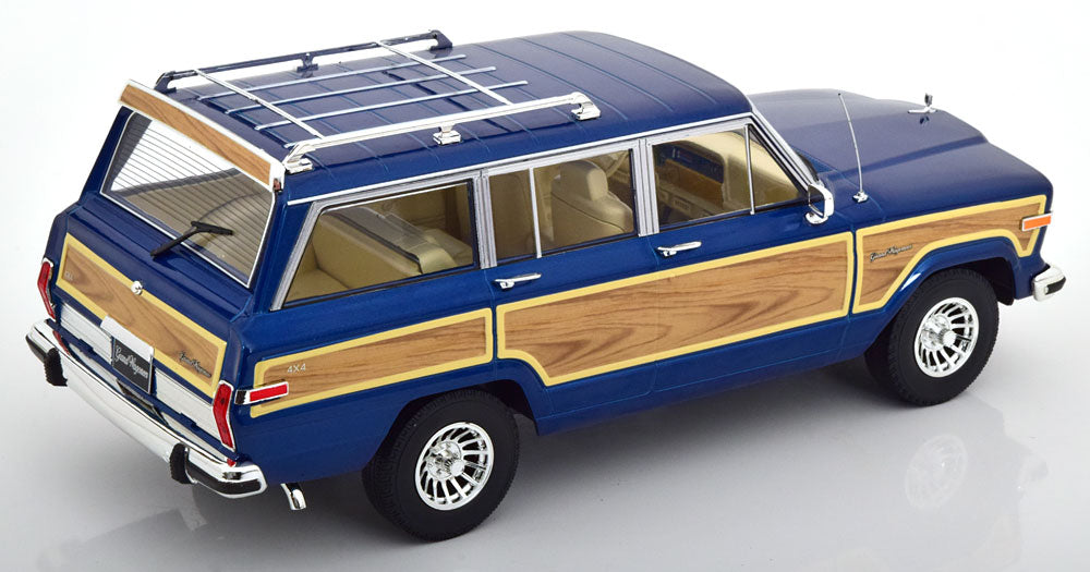 1989 Jeep Grand Wagoneer, (blue metallic with classic wood paneling)