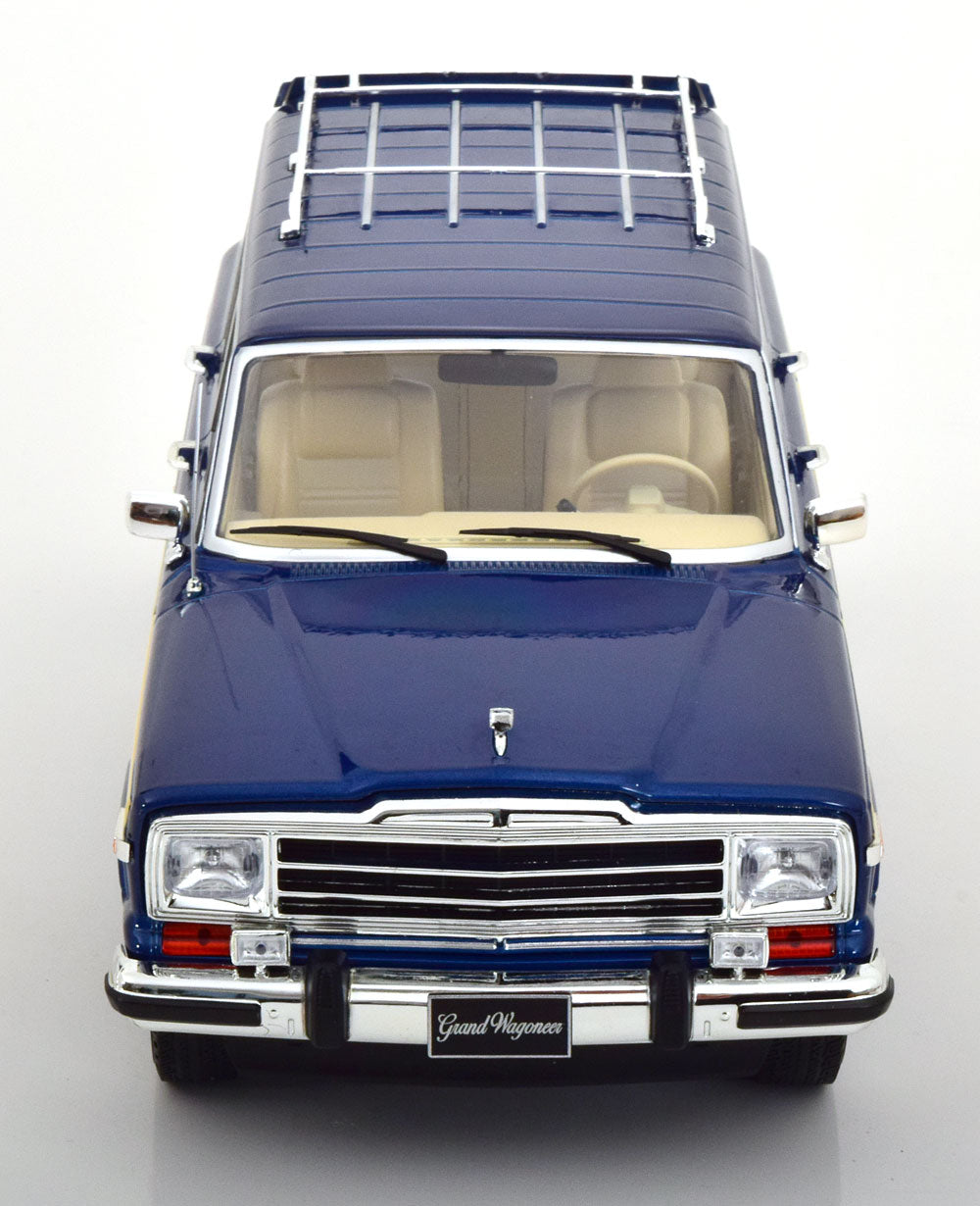 1989 Jeep Grand Wagoneer, (blue metallic with classic wood paneling)