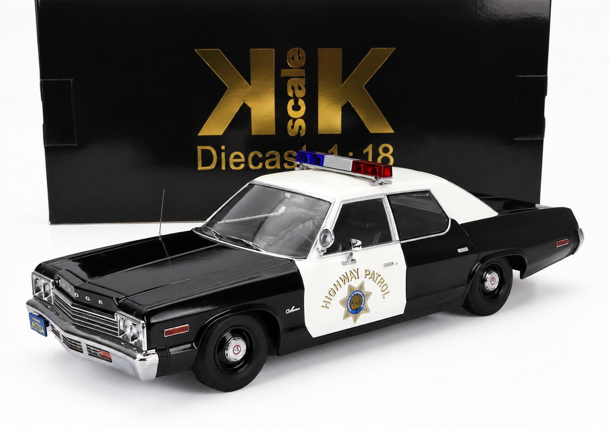 KK-Scale 1:18 Dodge Monaco California Highway Patrol Police 1974 – Noir – KKDC181153