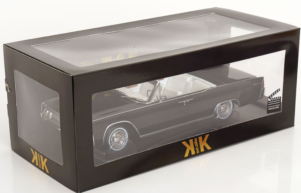 KK-Scale 1:18 Lincoln Continental décapotable 1963 noire – Film Bad Boys avec figurines Mike et Marcus – KKDC181521 + KKFIG052