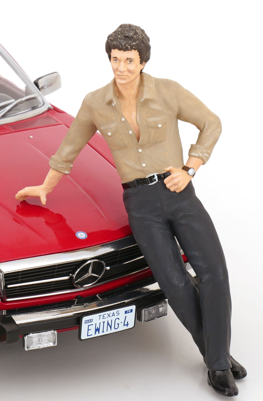 KK SCALE 1/12-1979 Mercedes 450 SL R10 (Dallas TV Series) &amp; Bobby Figure