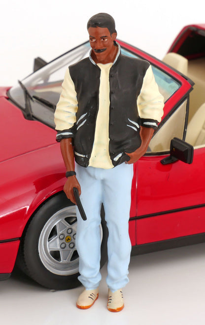KK SCALE 1/18-Ferrari-328 GTS US Version + Axel Foley Figure (Beverley Hills Cop 1984)