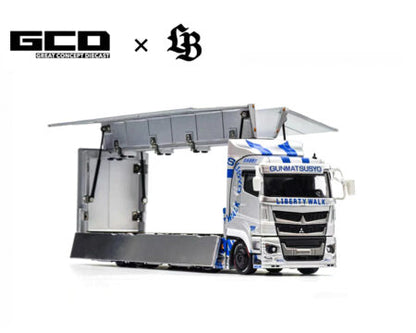 GCD 1:64 LBWK Mitsubishi Fuso Super Great Transporter TAS Special – Argent – Édition spéciale KS-073-635