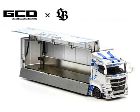 GCD 1:64 LBWK Mitsubishi Fuso Super Great Transporter TAS Special – Argent – Édition spéciale KS-073-635