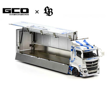 GCD 1:64 LBWK Mitsubishi Fuso Super Great Transporter TAS Special – Argent – Édition spéciale KS-073-635