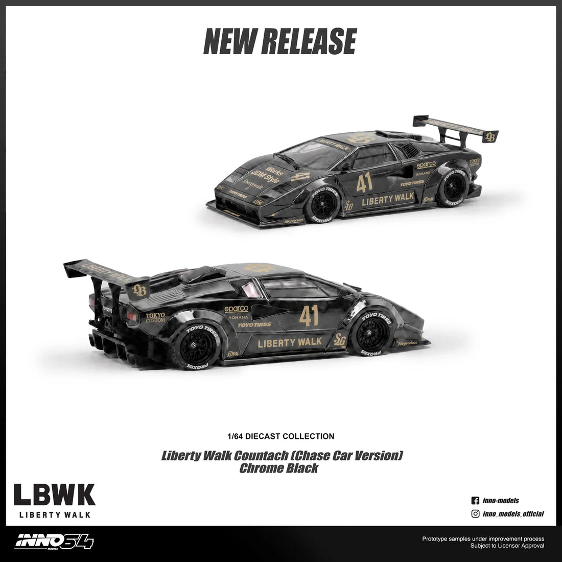 (PRE-ORDER 2026) Lamborghini Countach Liberty Walk INNO64 1:64 IN64-LBCOUNTACH-01