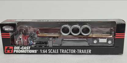 Peterbuilt 379 Flattop with 3 (72) Drain Pipe Load on Wilson Flatbed 1:64