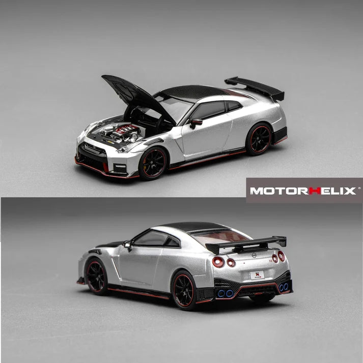 Motorhelix 1:64 Nissan GT-R NISMO (R35) Special Edition 2022 – NISMO Ultimate Metal Silver – M63523