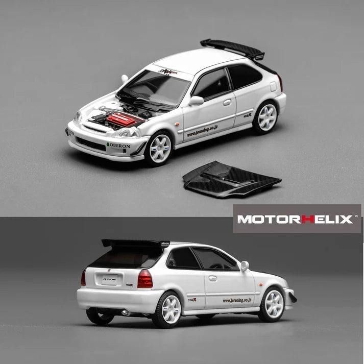 Motorhelix 1:64 Honda Civic Type R (EK9) J’s Racing White – M65029